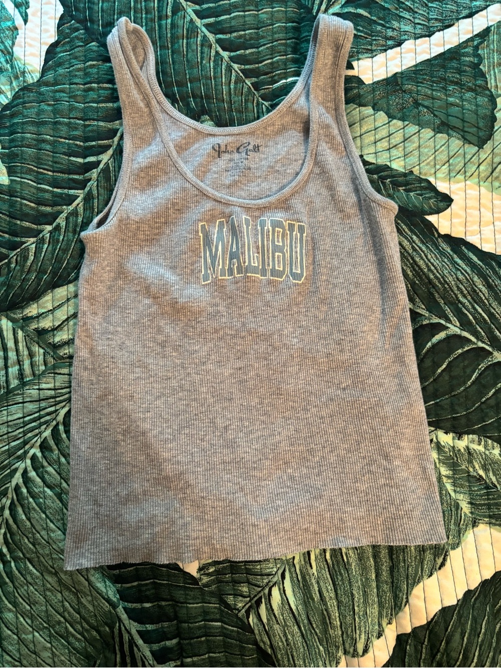 John GALT Malibu Ribbed Tank Top - Gray